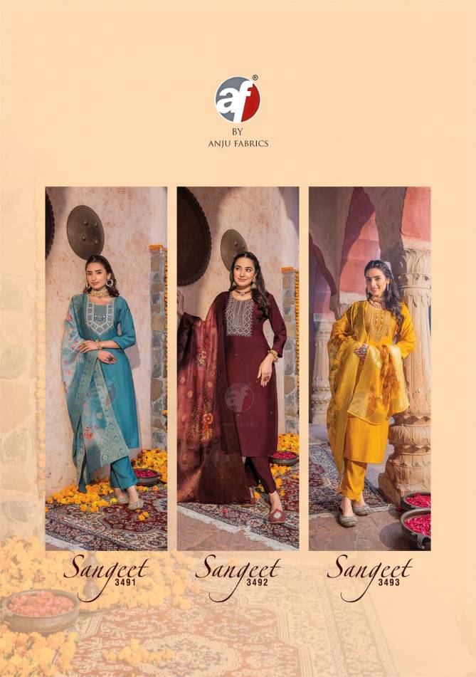 Sangeet Vol 5 By Af Viscose Designer Kurti With Bottom Dupatta Wholesale Price In Surat